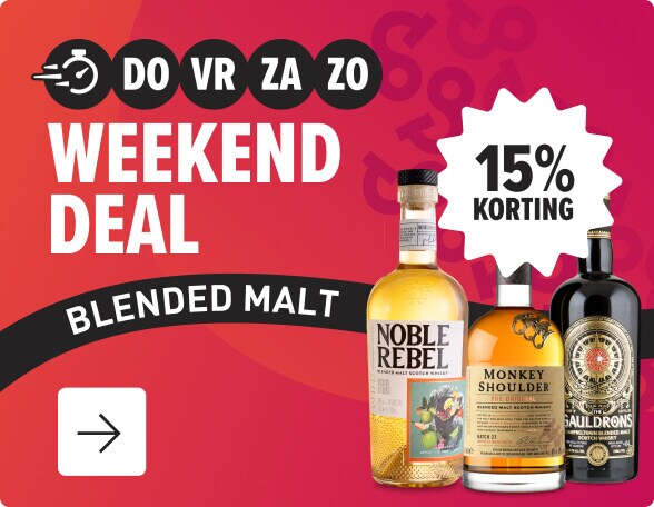 Weekenddeal Blended malt whisky met 15% korting